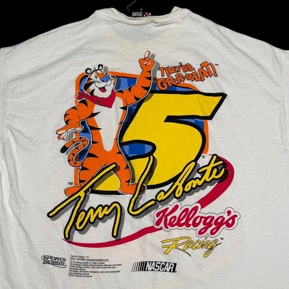2002 Chase Authentics Terry Labonte Kellogg's Tony Tiger Shirt Men's XL FLAWS